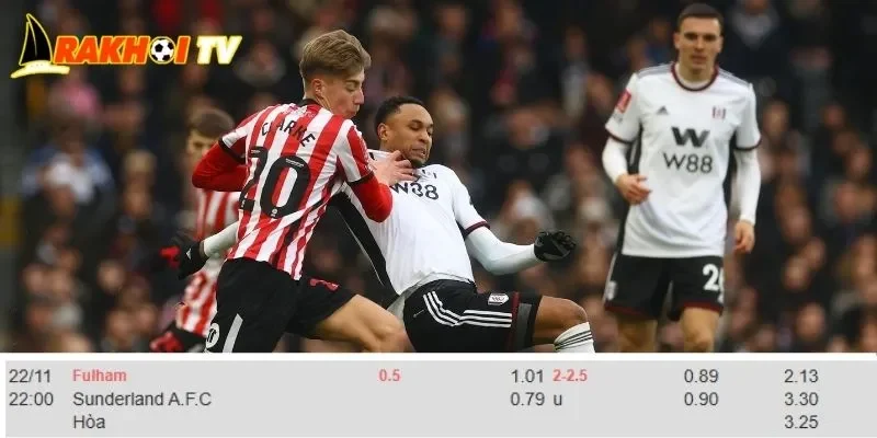 Đánh giá kèo cược chi tiết nhất khi soi kèo Fulham Vs Sunderland